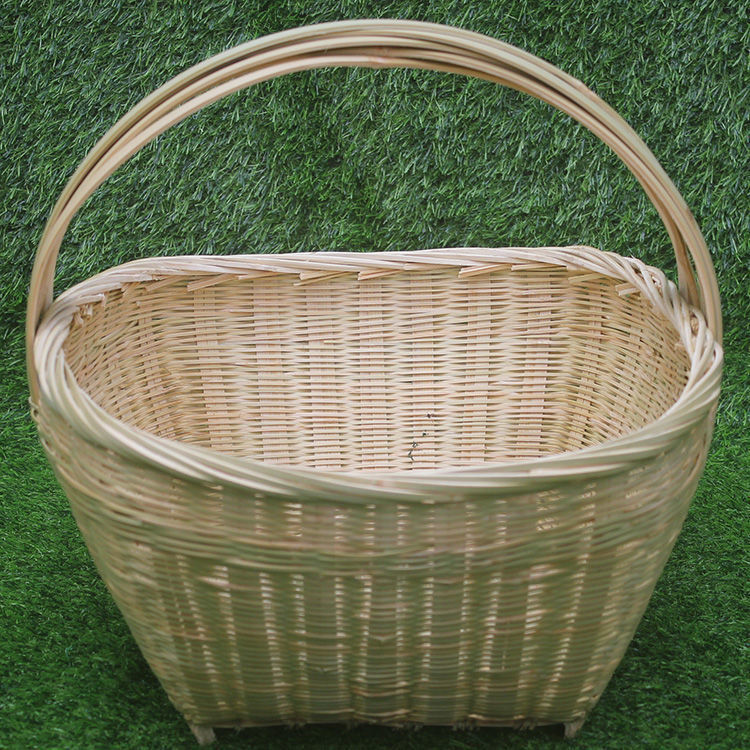 竹篮子竹编家用竹手提篮大竹篮老式农村摘菜竹篮筐竹子编织竹制品