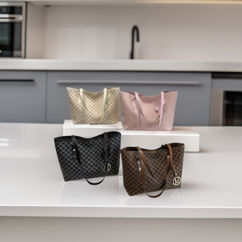 欧美时髦个性大容量字母简约印花托特大包包女2025新款通勤单肩包