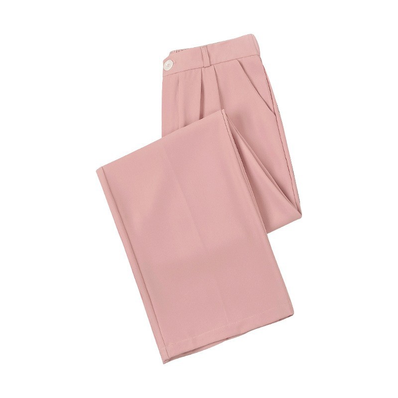 Pink Suit Pants Draped Pants Women's Spring Outfit Draggle-Tail Straight Trousers Women's Clothes Casual Pants Wide Leg Pants