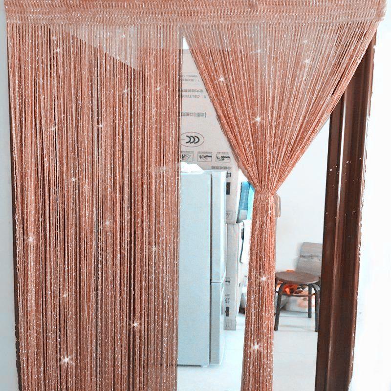 Encrypted Silver Silk String Curtain Bedroom Mosquito-Proof Curtain Curtain Summer Living Room Soft Partition Curtain Tassel Wedding Celebration Decoration Curtain