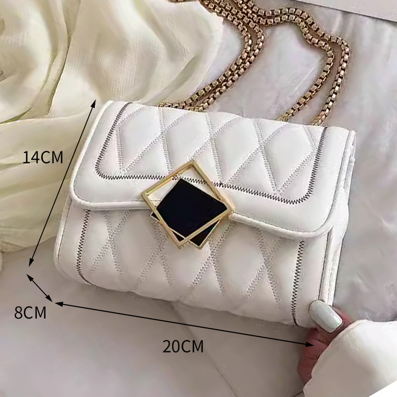 Chanel-Style Bags 2024 New Women's Bag Rhombic Chain Bag Small Square Bag Versatile Fashion Ins Crossbody Shoulder Bag