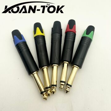 35单声大二芯音频线话筒线焊接插头 6.5单声麦接头五色-阿里巴巴