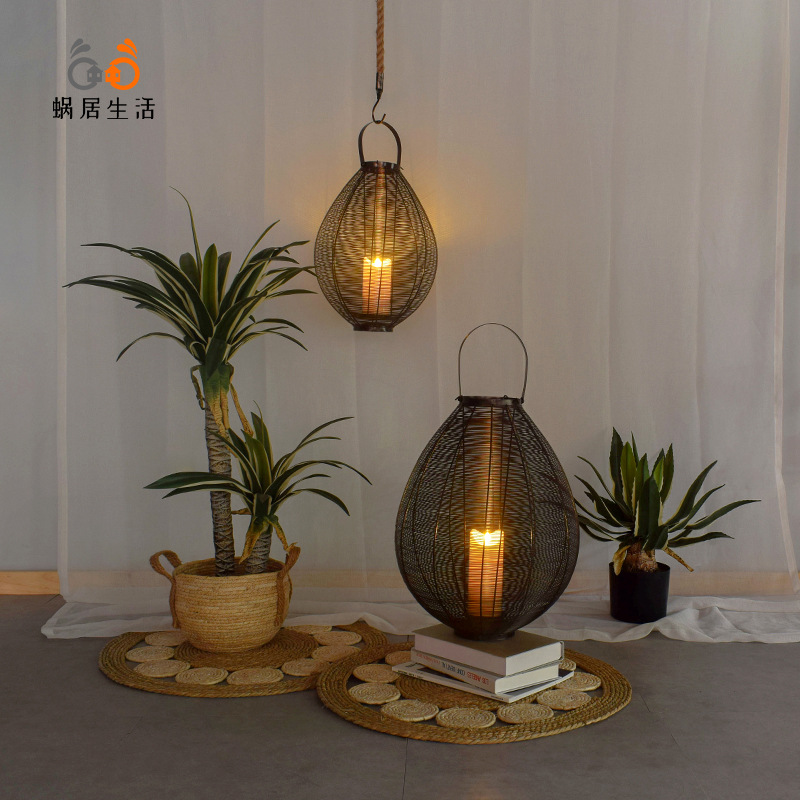 落地铁艺烛台摆件中式复古简约欧式家居饰品酒店会所样板房装饰品