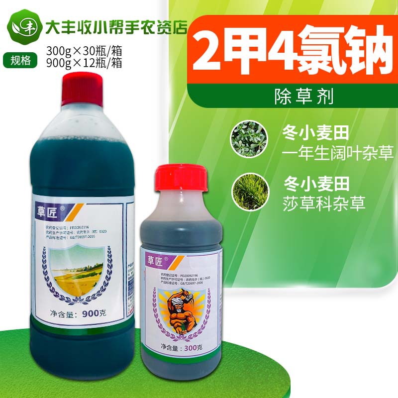 华星草匠2甲4氯钠二甲四氯钠冬小麦田草坪防除莎草阔叶杂草除草剂