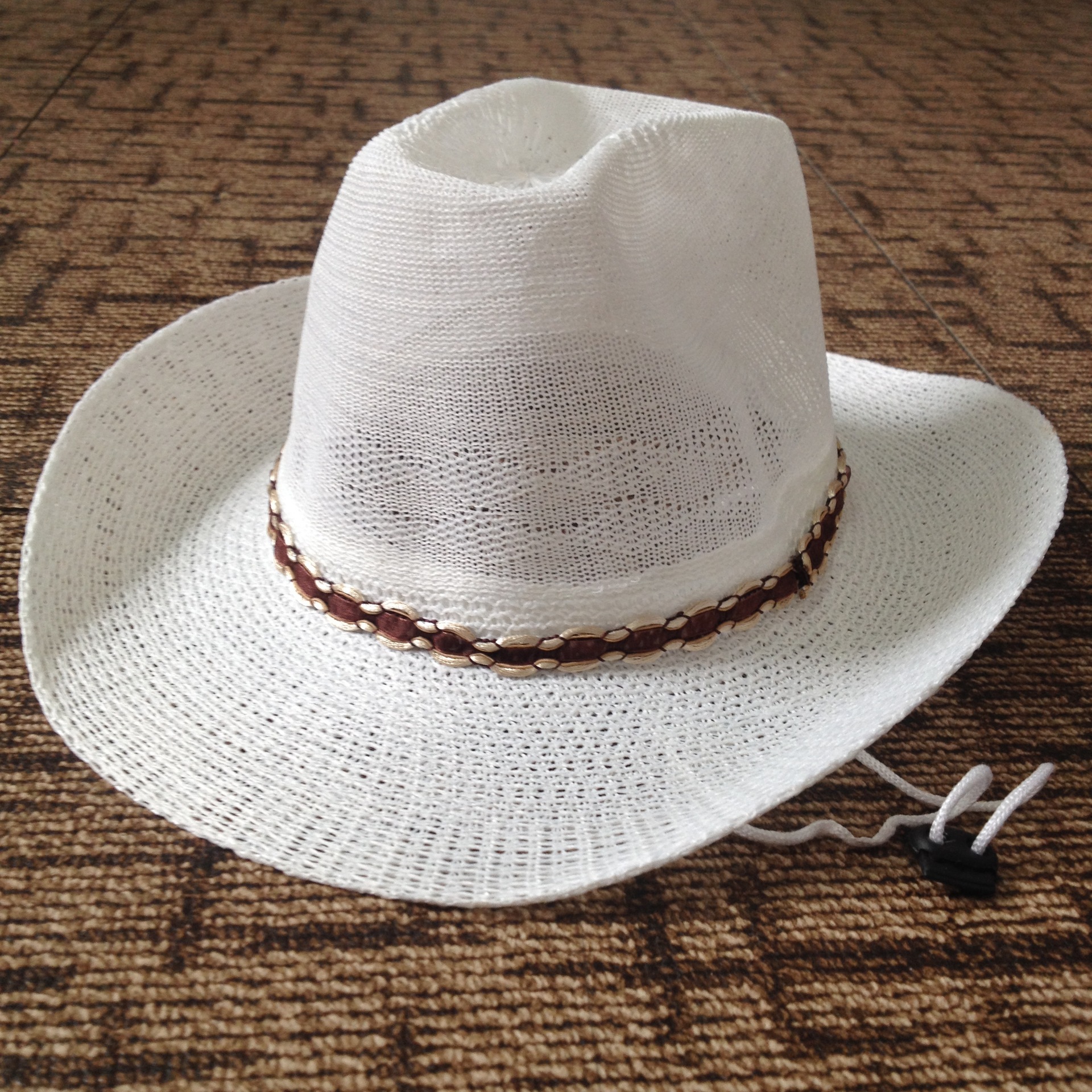 欧美夏季男士西部牛仔帽子沙滩遮阳帽户外旅游涤纶大沿帽logo可换