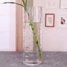 网红特大号富贵竹花瓶玻璃透明插花银柳加厚圆柱直筒40cm高50厘米