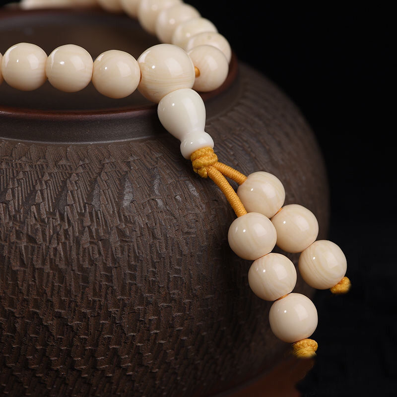 正品猛犸象牙文玩饰品108颗圆珠佛珠念珠多圈单圈手串手链收藏品