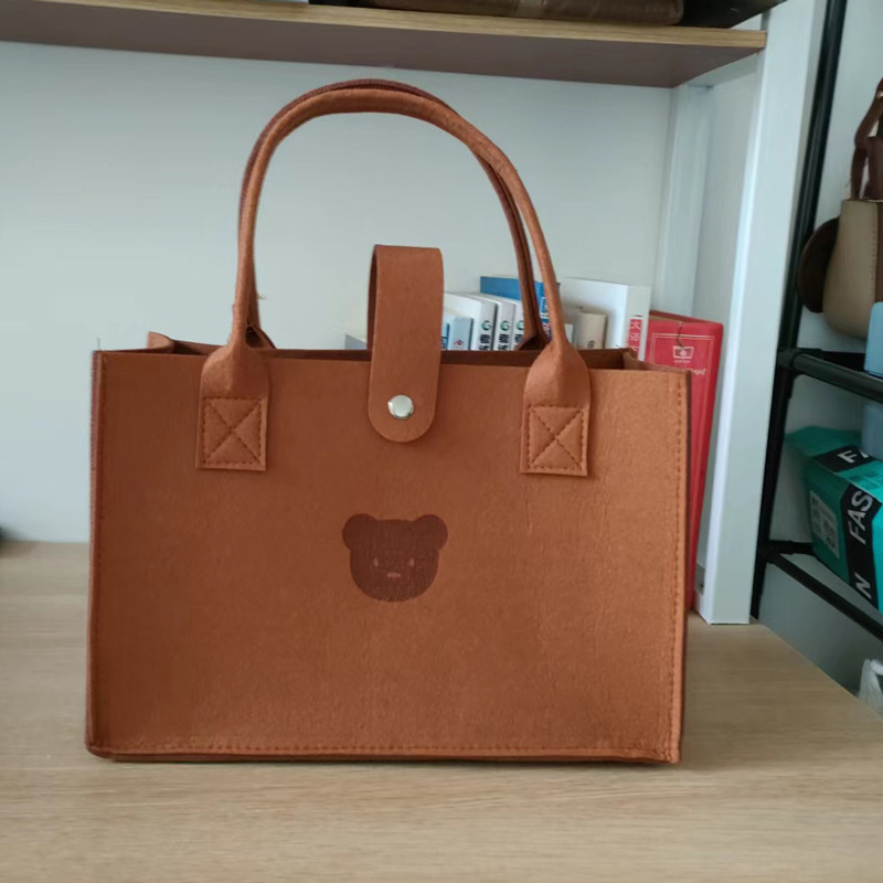 Thickened Felt Bag Custom Tote Bag Gift Bag Large Capacity Bear Shopping Bag Hand Gift Bag Engraved Logo