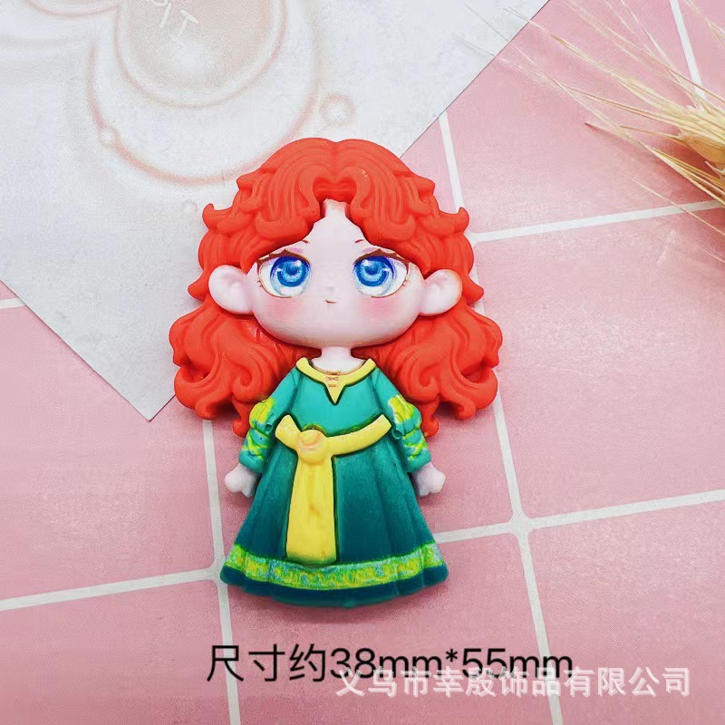 Oversized Princess Series Resin DIY Cream Glue Phone Case Accessories Refridgerator Magnets Stationery Box Material Wholesale