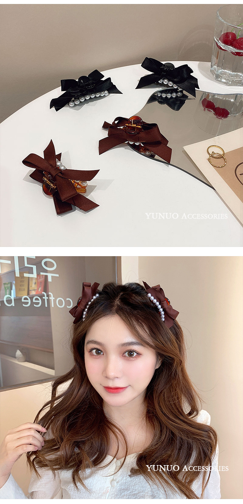 优雅珍珠刘海抓夹气质侧边发卡后脑勺发夹网红2021年新款夹子头饰