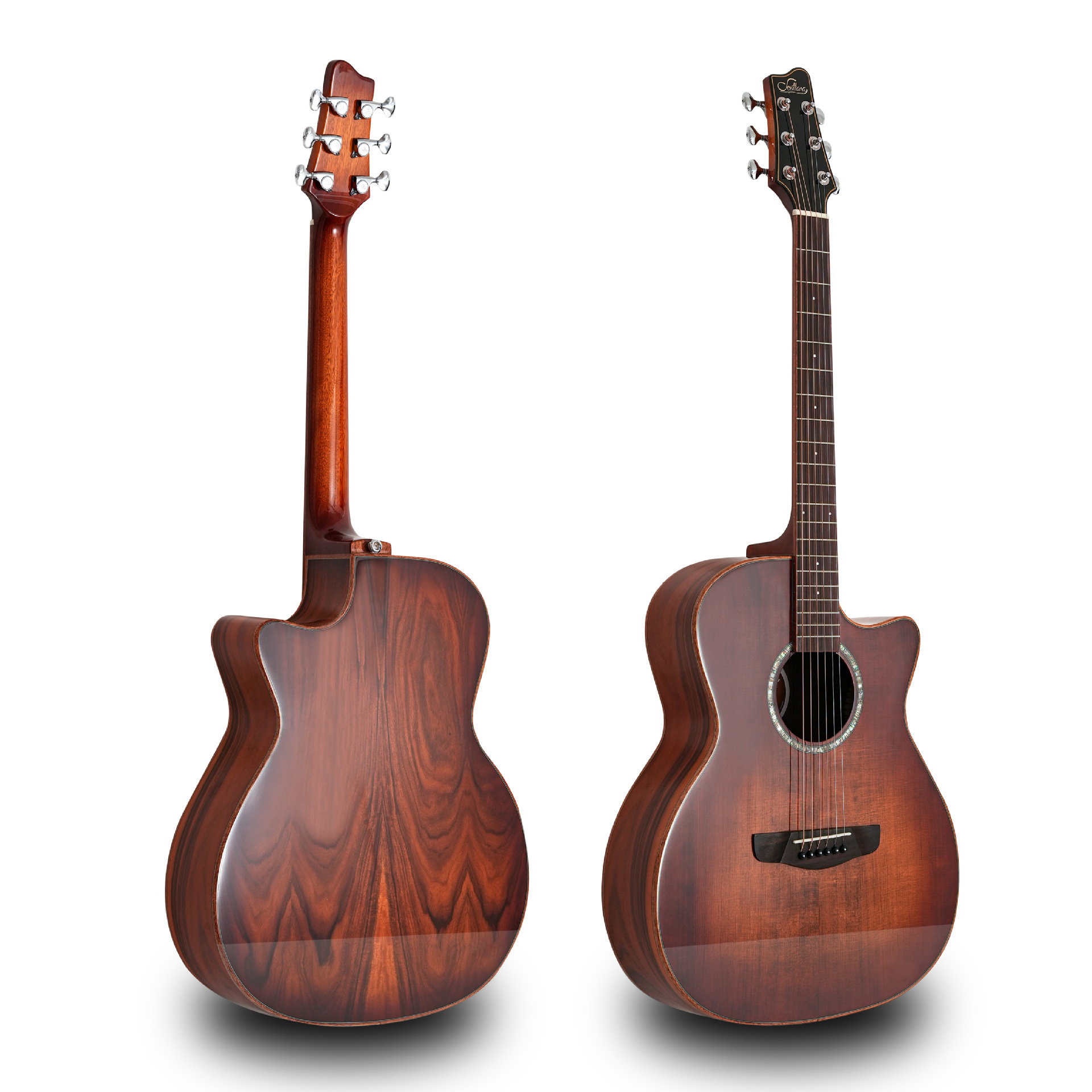 塞维拉那吉他s-s7 云杉木单板桑托斯背侧板 40寸指弹面单民谣吉它