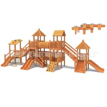 户外幼儿园儿童大型木质滑梯组合设施室外攀爬架木制滑梯游乐设备