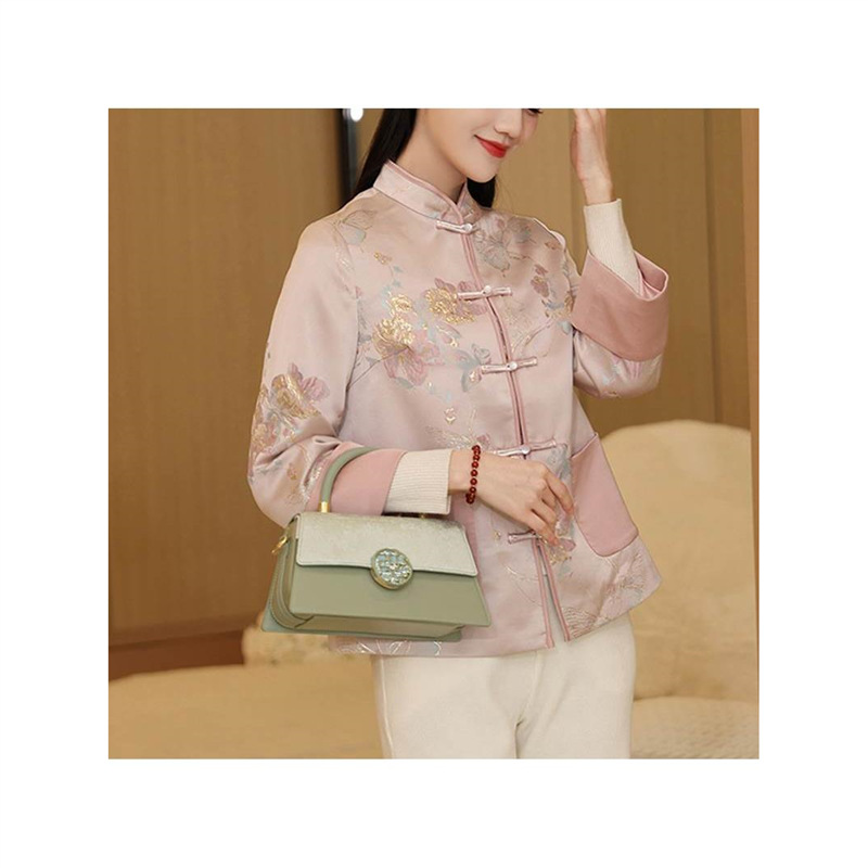 改良版旗袍春秋复古长袖新中式女装汉服唐装女中国风外套盘扣上衣