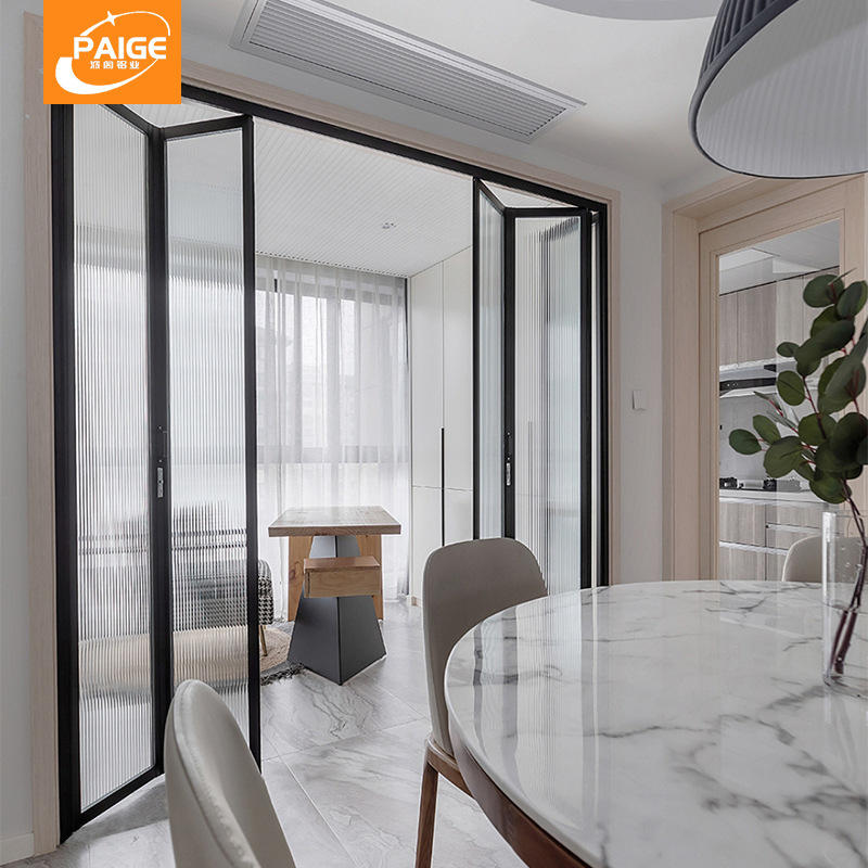 厨房折叠门推拉门铝合金阳台无下轨道长虹玻璃门吊轨卫生间隔断门