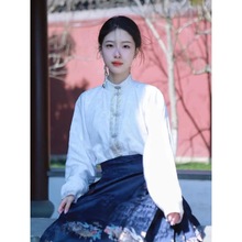 新中式马面裙国风古装小个子宋制明制汉服女款汉元素日常通勤套装