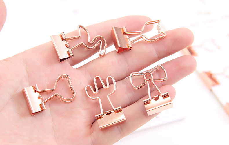 创意金属小夹子电镀炫办公夹子照片夹 创意跨境文件夹学生彩色夹