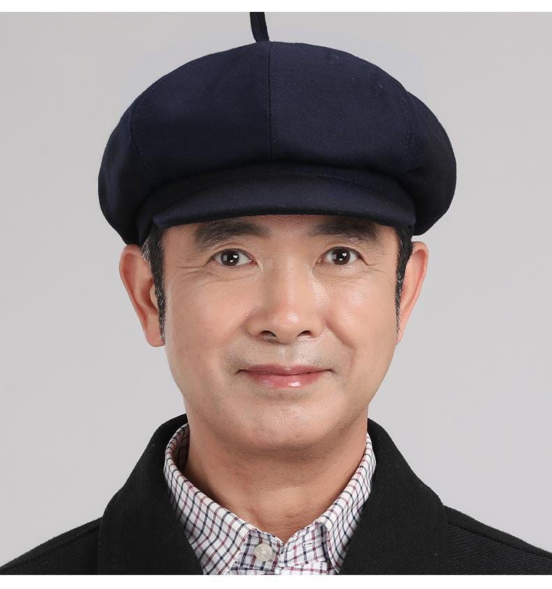 春秋季中老年老人老头帽子八角帽男60-70-80岁爸爸爷爷鸭舌帽父亲