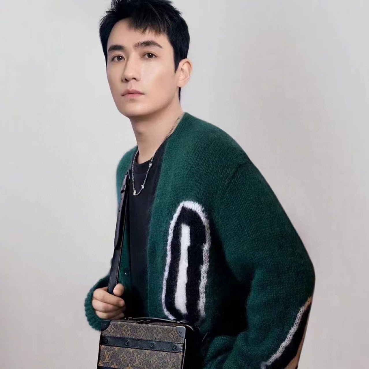 朱一龙同款男针织衫开衫毛衣潮流时尚明星同款海马毛外套男装