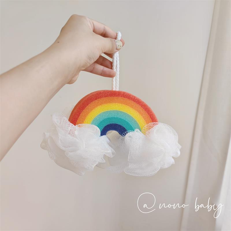 Nono Cute Ins Rainbow Loofah Bath Flower Sponge Facial Cleanser Children's Bubble Net Red Wash