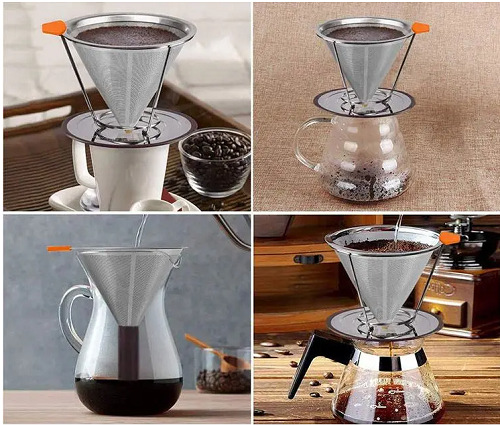 滴滤式双层咖啡漏 食品级锥形咖啡滴漏 手冲式蜂窝花纹咖啡过滤器