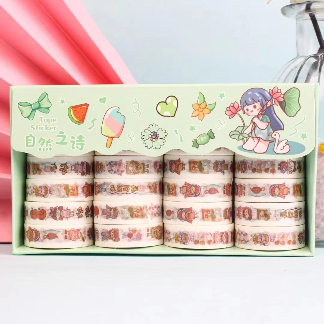 Wholesale DIY Exquisite Journal Decoration Sticker Tape Cute Fresh Artistic Tape Set Journal Tool