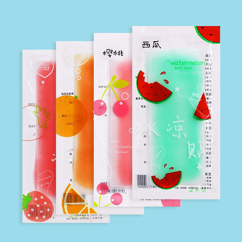 Creative Fruit Flavor Cooling Plaster Cooling Gel Sheets Mobile Phone Cold Ice Paste Summer Military Training Student Cute Heat Radiating Phone Screen Protector