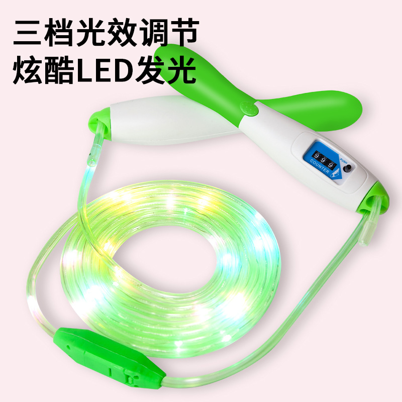 Factory Direct Sales Children's Led Counting Luminous Skipping Rope Wholesale Senior High School Entrance Examination Rope Making the Brightest Kid in the Square at Night