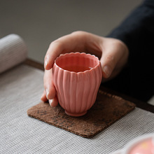 桃红釉佛手茶杯家用闻香杯清新品茗杯女士主人杯单杯陶瓷功夫茶具