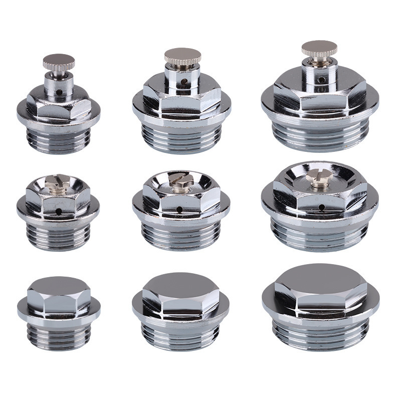 铜铝钢铝钢制暖气片堵头手动排污阀门4/6分1寸堵头跑风散热器配件