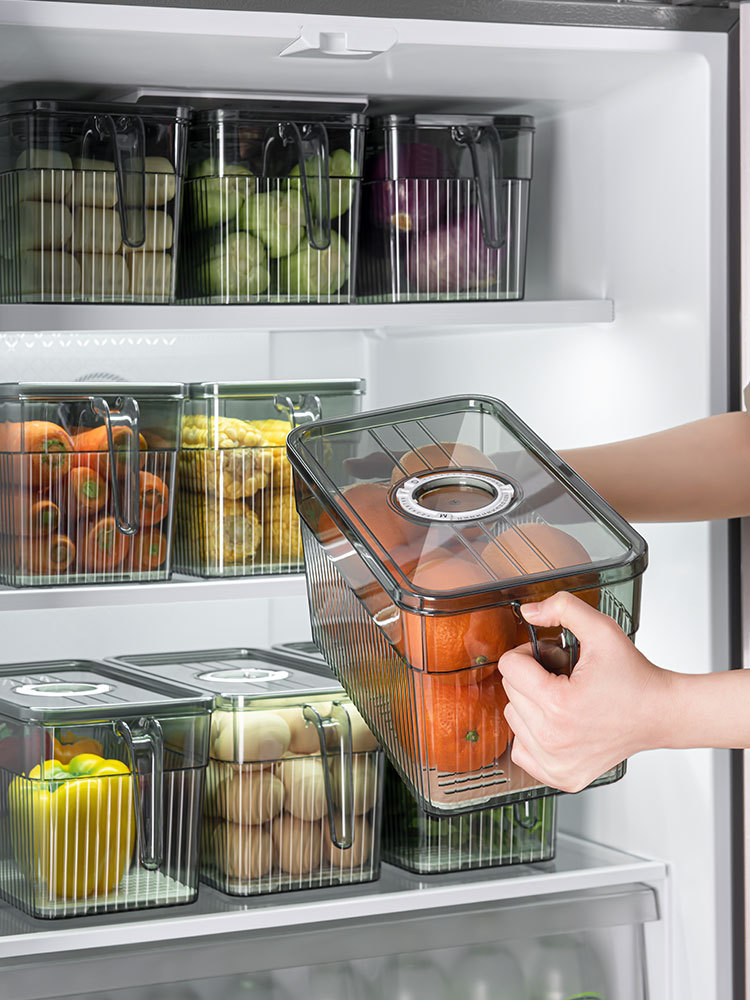 Kitchen Refrigerator Special Storage Box Pet Crisper with Handle Food Grade Organize Fantastic Transparent Storage Box