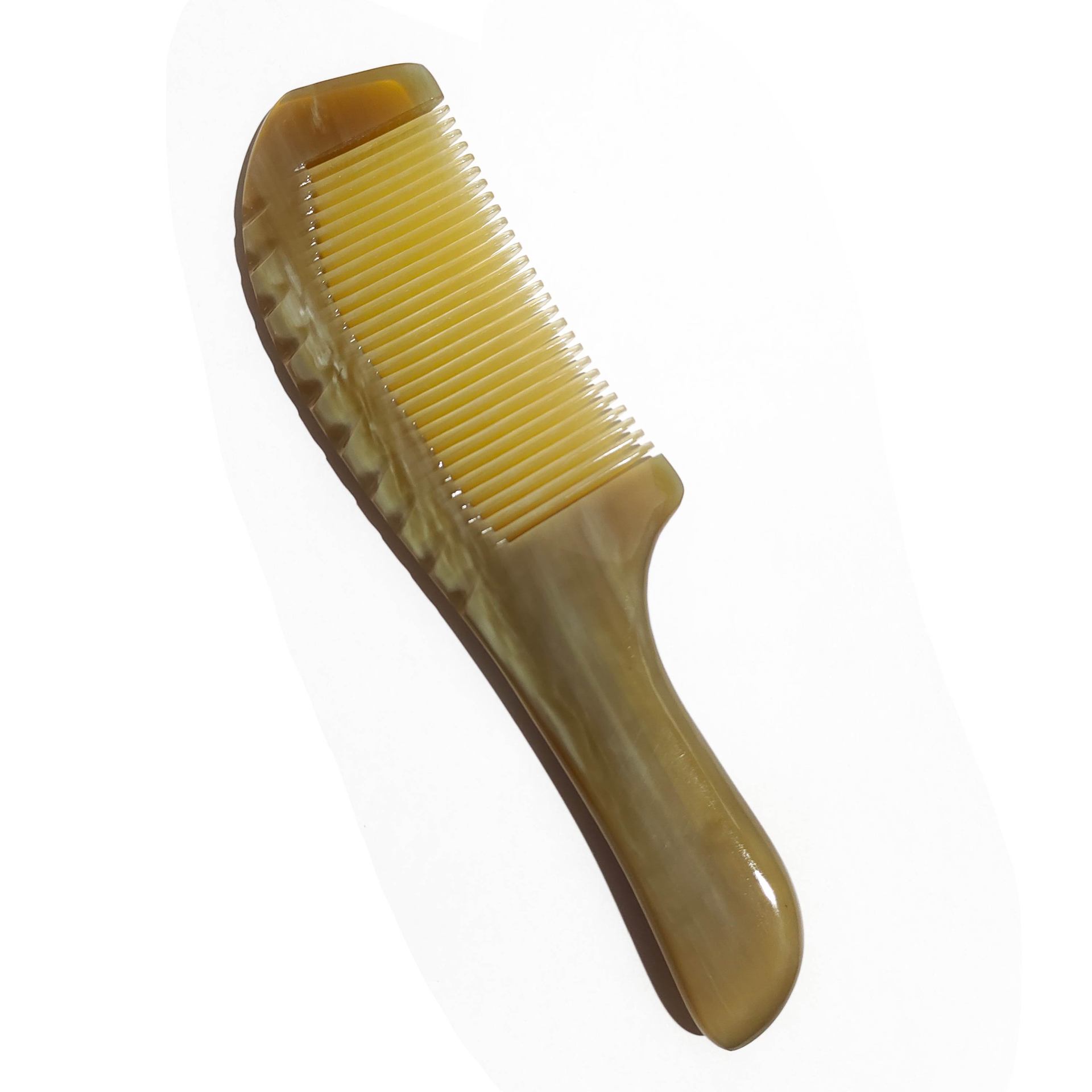 手工牛角梳 中号白牦牛角梳子 自然造型混批包邮mnj18-1b 沃尔福