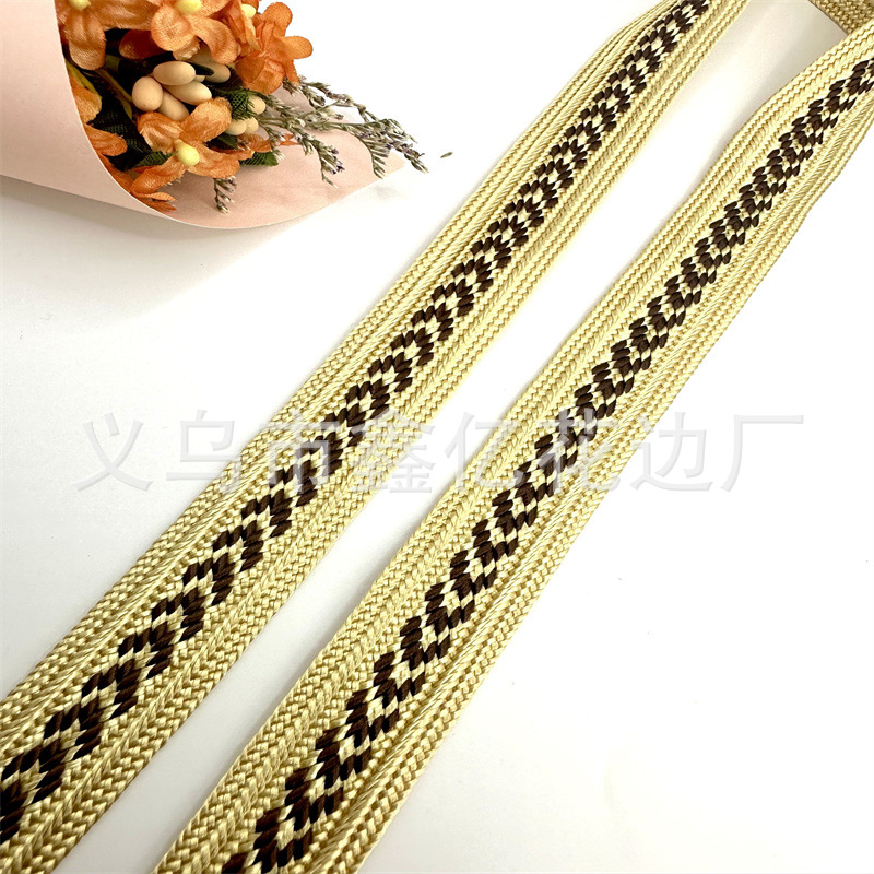 Factory Direct Sales Large Quantity in Stock Long-Term Supply Woven Ribbon Lace 2. 2cm Robe Clothing Clothing Clothing