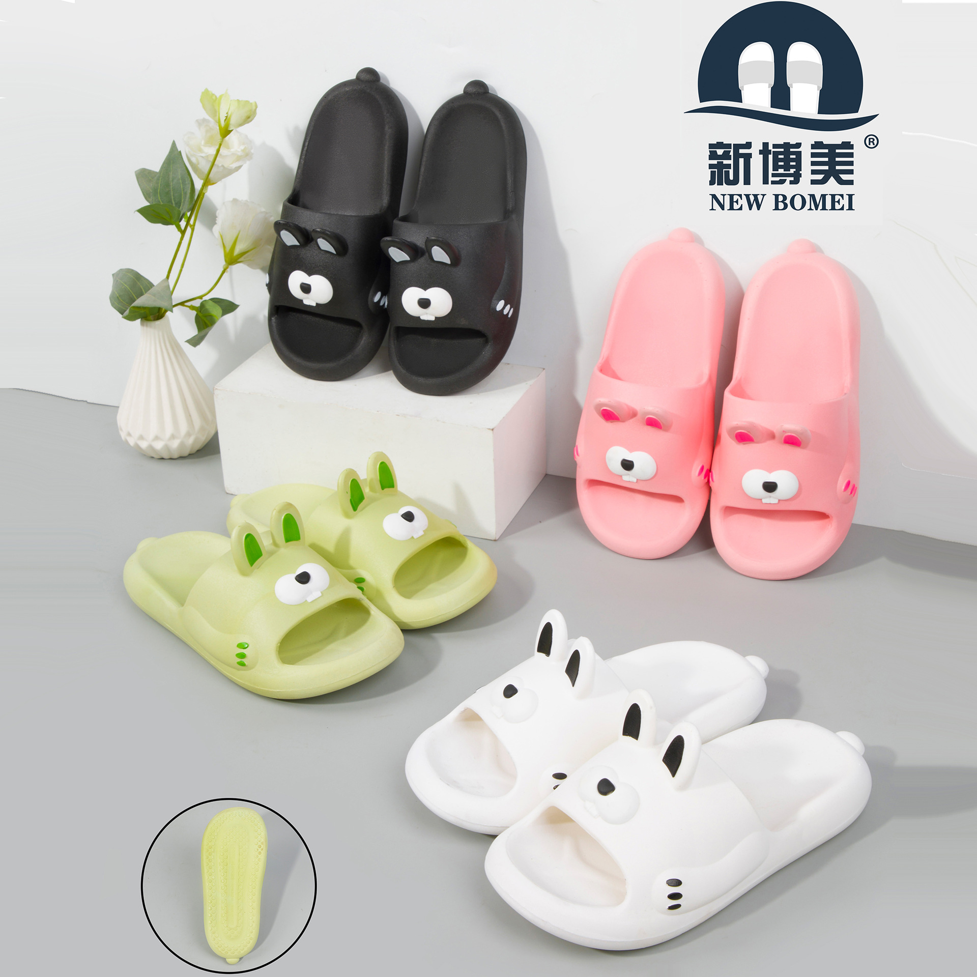 2023 new 5551 summer new women‘s slippers casual home bathroom cartoon panda women‘s slipper wholesale