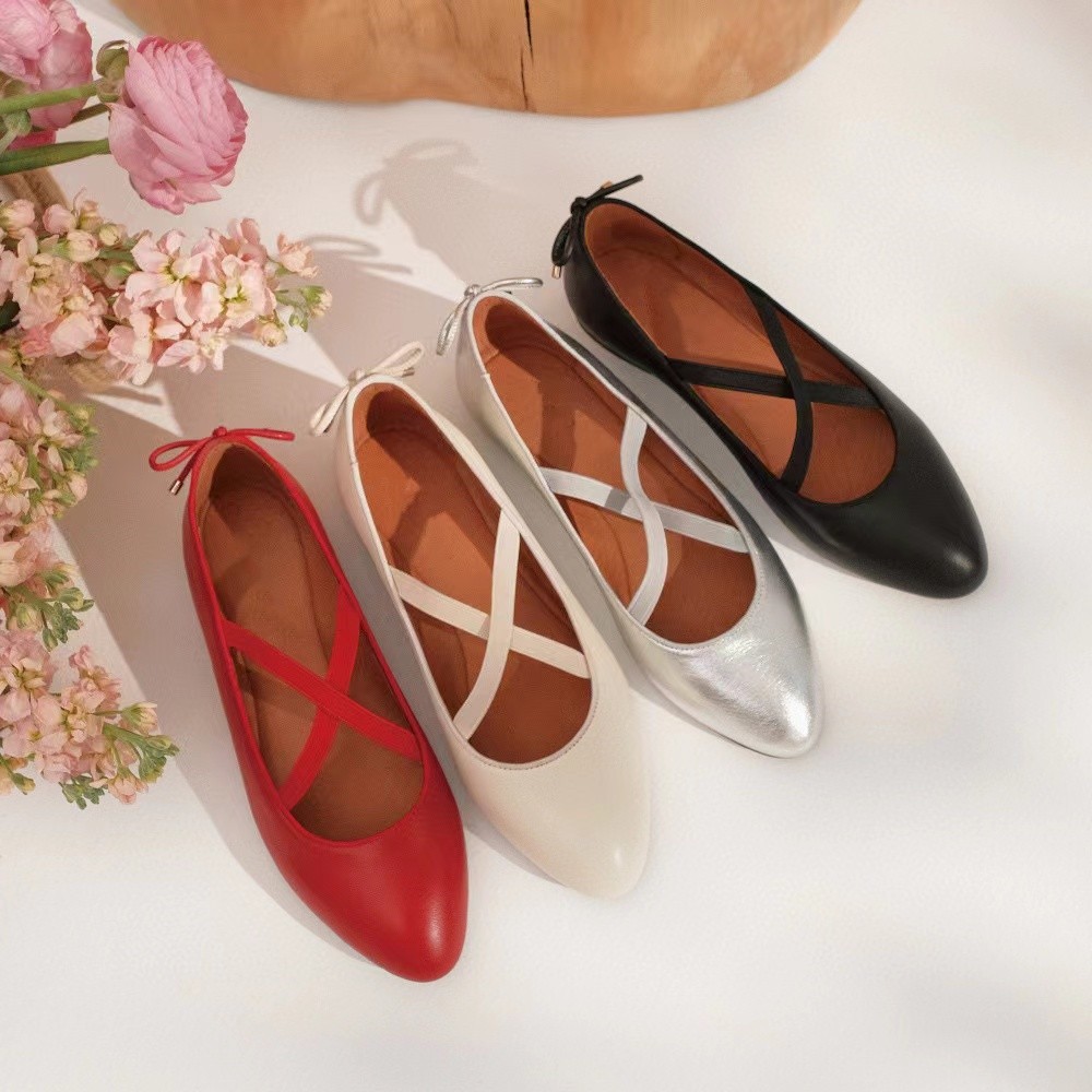 外贸原单 出口澳洲 亲肤鹿皮 超舒适高档平底女单鞋芭蕾舞鞋4色