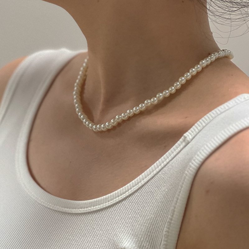 French Vintage Pearl Necklace for Women Light Luxury Minority Design Sense Advanced Clavicle Chain 2023 New Popular Necklace