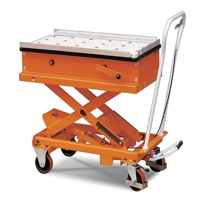 虎力手动液压剪叉式滚珠升降平台车 滚珠传送平台车-阿里巴巴