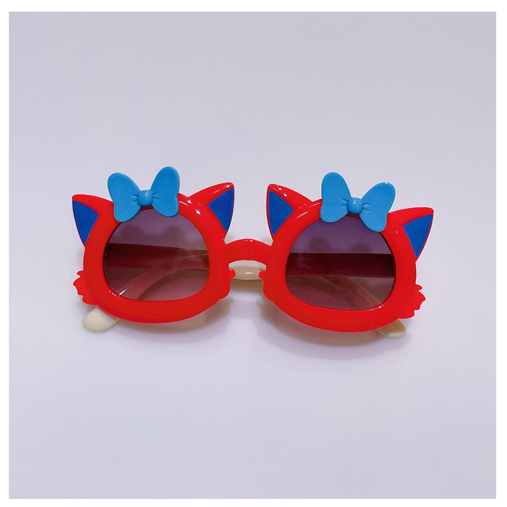 Bowknot Kitten Sunglasses Kid's Eyewear Sun-Proof UV-Proof Sunglasses Trendy Men and Girls Decorative Colorful Toys