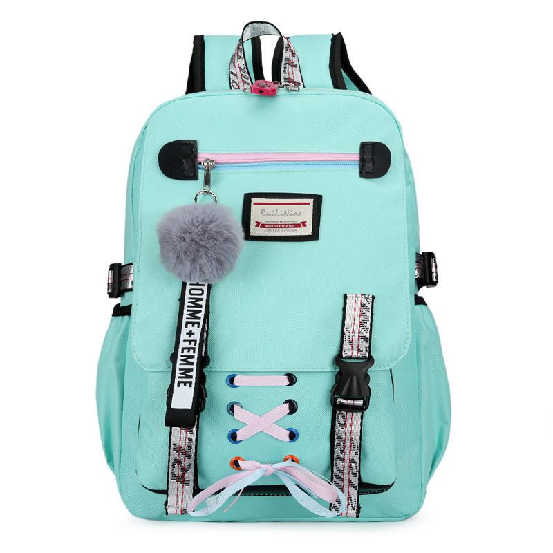 Cross-Border Fashion Sports and Leisure Backpack Male and Female Middle School Student Schoolbag Anti-Theft Backpack Travel Backpack Printable