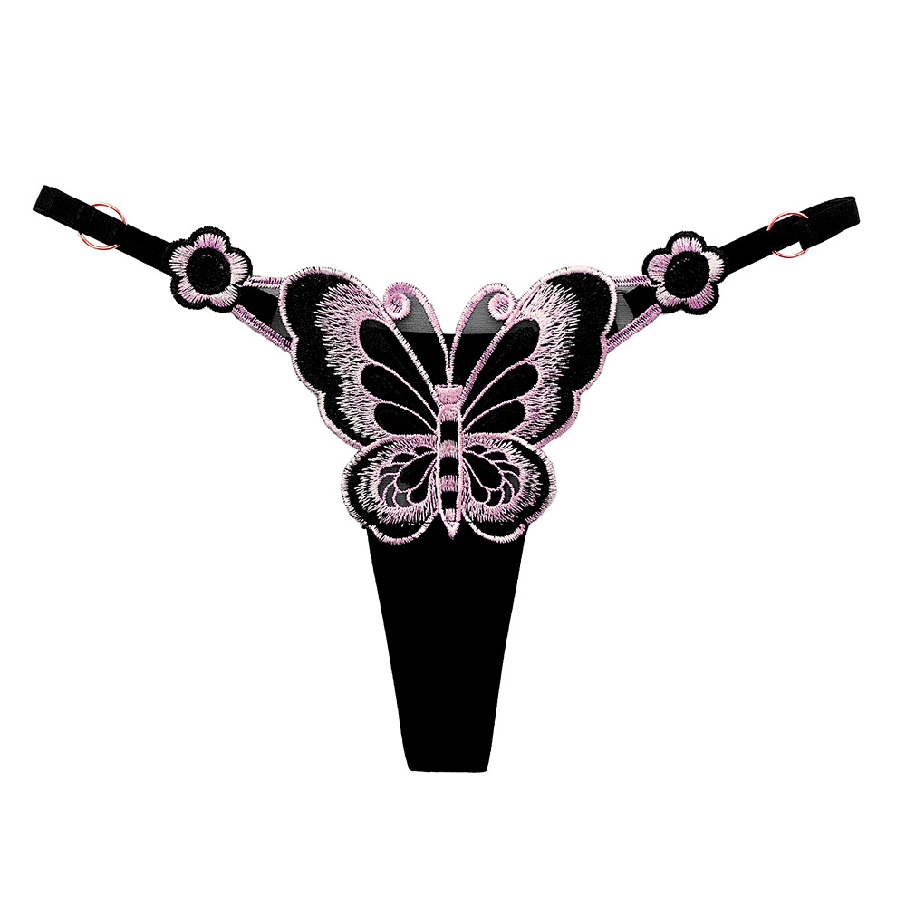 Butterfly Element T-Back Female Sexy Hot See-through Embroidery Adjustable Low Waist Temptation Japanese Style Panties Female 2261