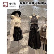 2024新款服装店模特展示架高级买手店扁身平胸模特女装店橱窗道具