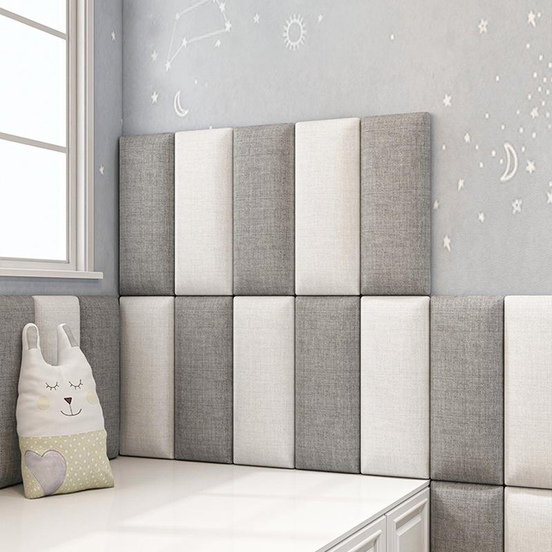 榻榻米软包墙围北欧风自粘简约现代床墙围边床头板布艺背景墙欧式