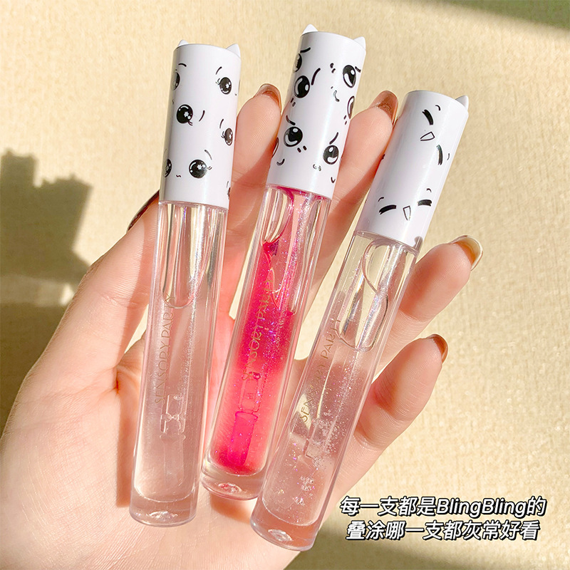 Cute Claw Water Light Mirror Lip Gloss Colorless Lip Care Oil Moisturizing and Nourishing Student Toot Glass Lip Niche Cheap Lip Lacquer