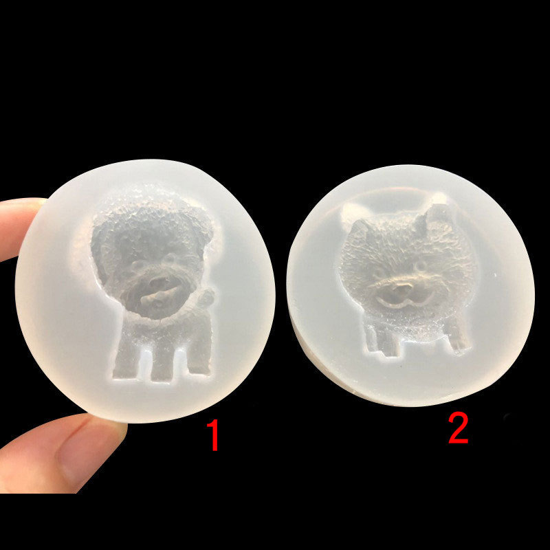 镜面可爱狗狗滴胶模具 diy手工饰品水晶滴胶模具 泰迪宠物狗狗