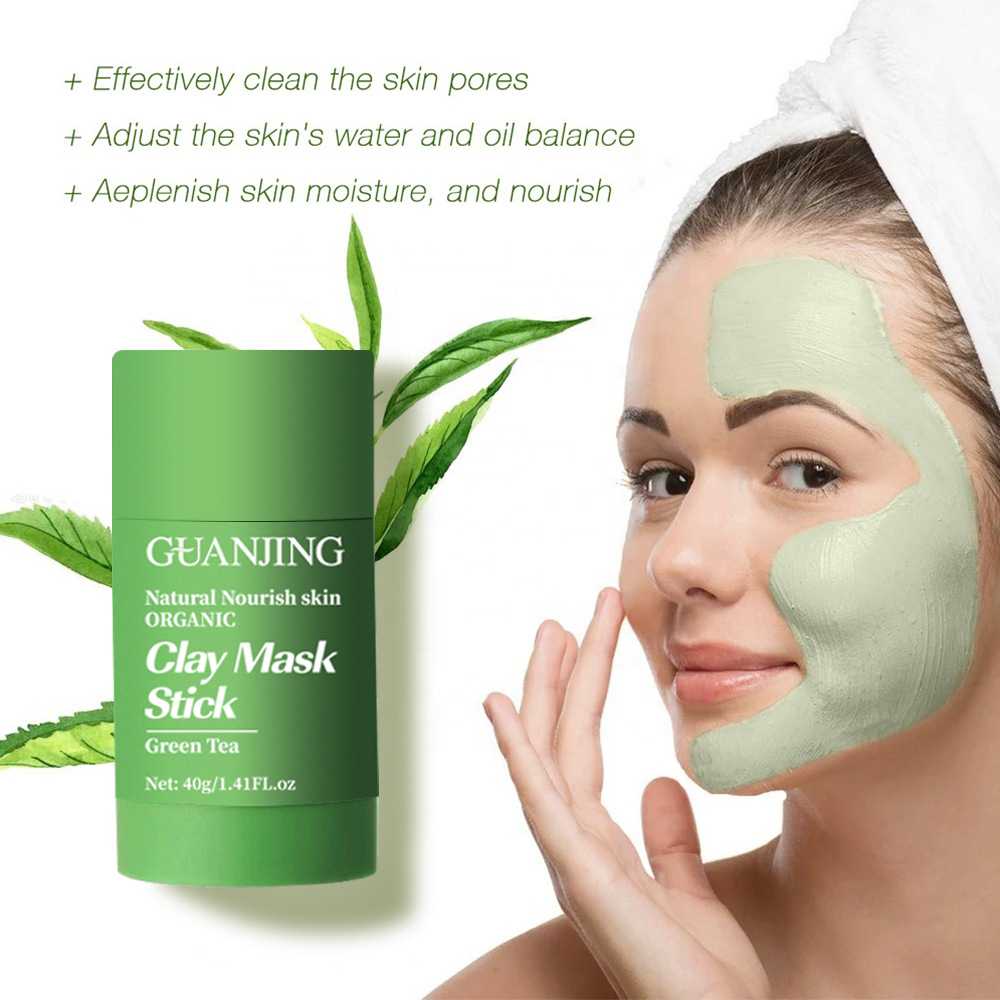 guanjing跨境女士绿茶面膜泥棒facial mask stick洁面膜护肤品