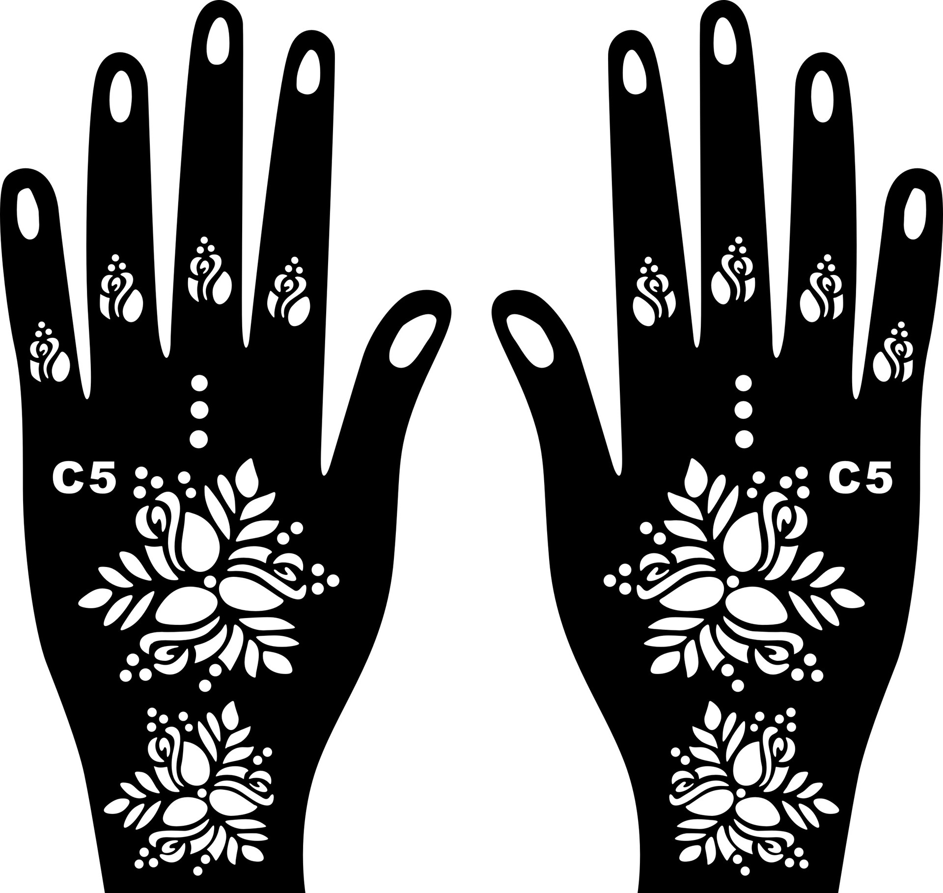 Dark Style Hand Tattoo Sticker Palm Tattoo Template Hand Simulation Temporary Sticker Beautiful Original Hand Tattoo
