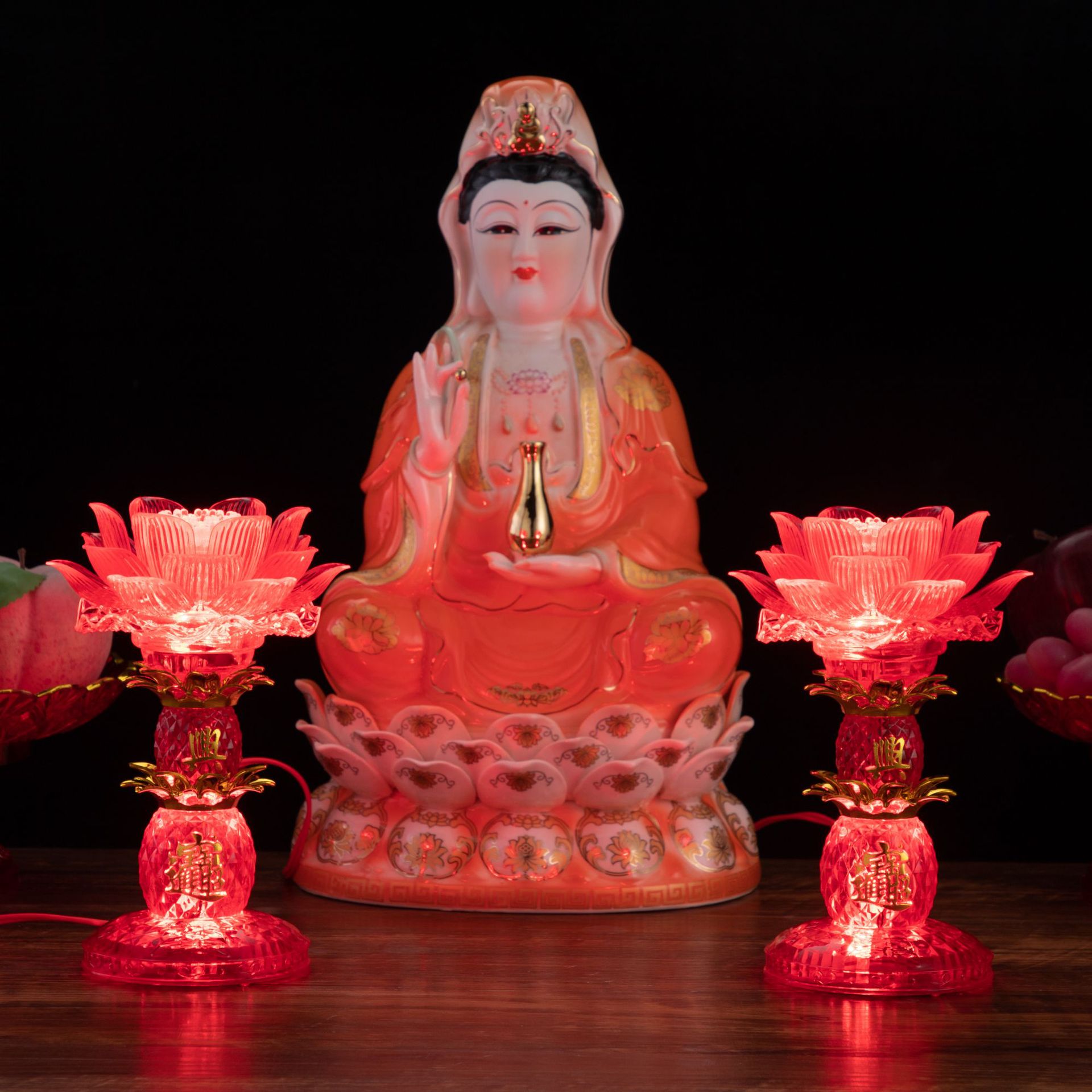 观音塑料led莲花灯