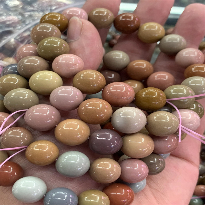 阿拉善彩玉 天然戈壁玛瑙 马卡龙奶昔色系 彩虹色散珠 水晶饰品
