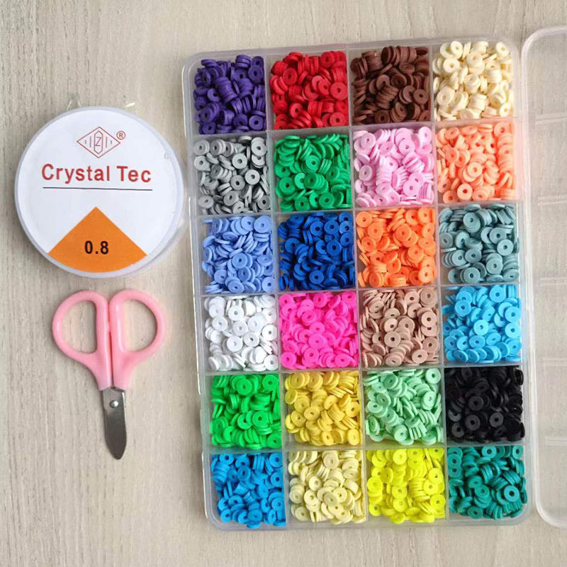 Amazon DIY Ornament Accessories Soft Pottery Ornament Accessories Suit 24 Grid Beads Bracelet Factory Direct Sales Wholesale