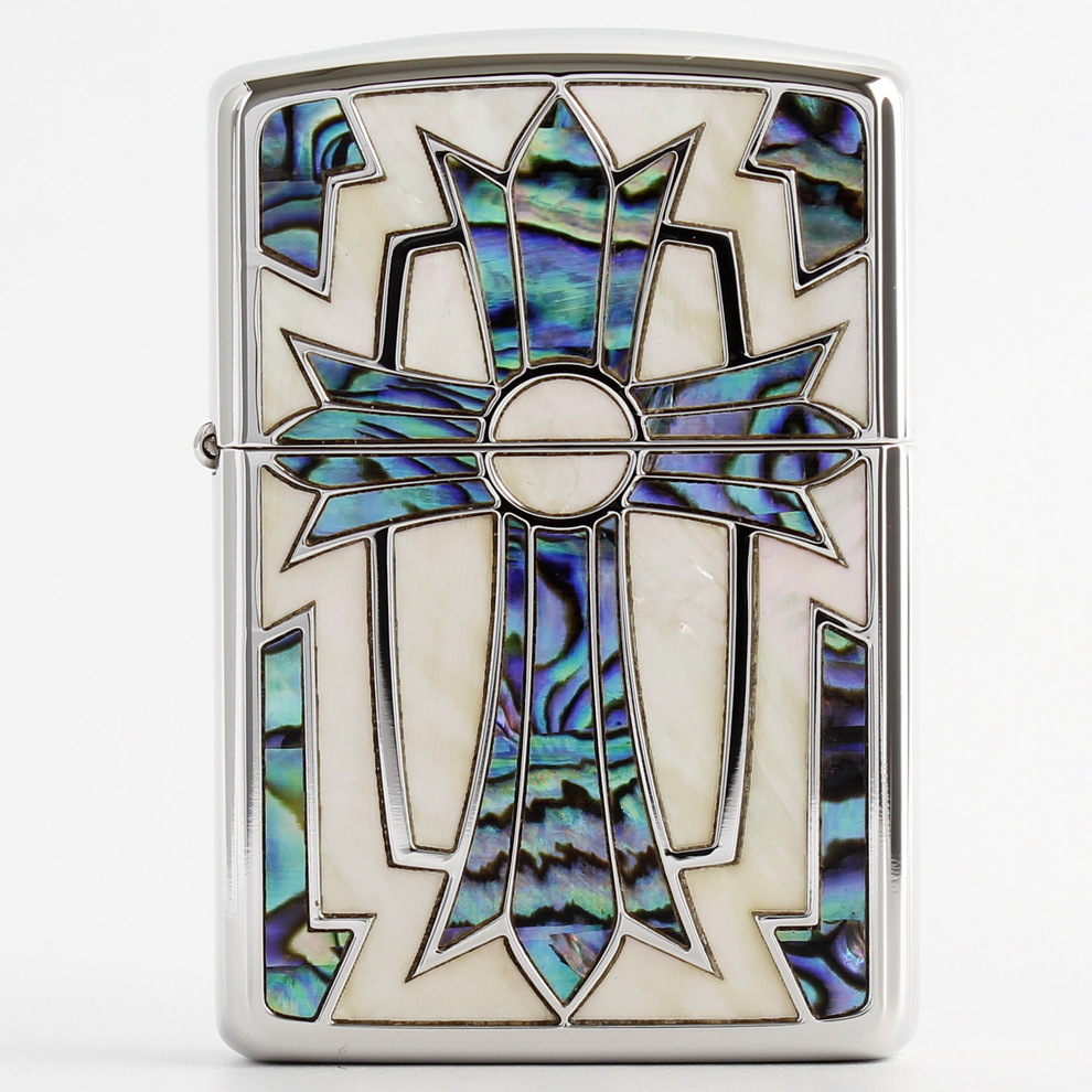 正品zippo打火机日版双面盔甲贝壳十字架克罗心 单面豹纹 斑马纹