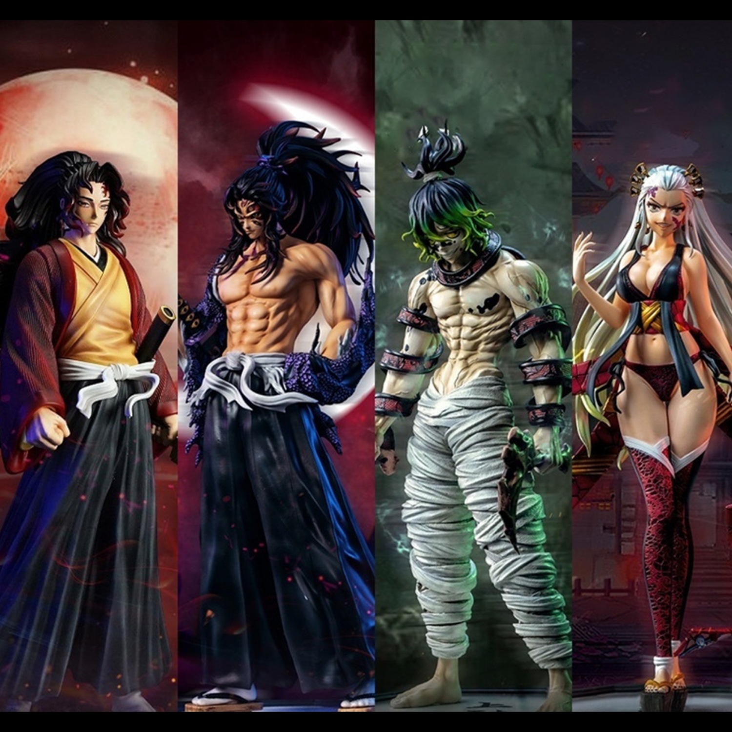 鬼灭之刃十二鬼月gk黑死牟堕姬妓夫太郎上弦之壹鬼王无惨手办模型